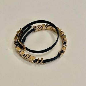 Navy and Gold Wrap Bracelet